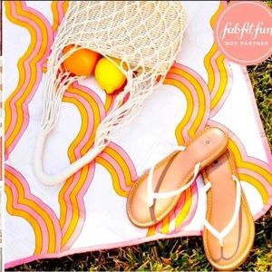 Anthropologie society6 50x70” picnic blanket in retro funky “clouds” print